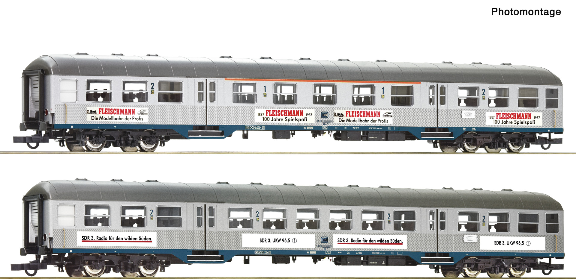2er Set Silberling 2. Kl. DB + Werbung
