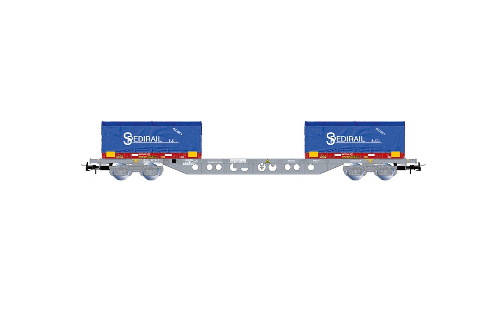 SNCF, 4-achs. 60' Containerwagen Novatrans Sgss in grauer Fa