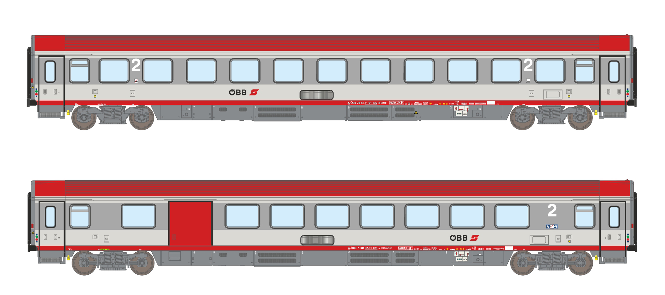 2er Set Personenwagen BDbmpsz + Bmz ÖBB, Ep.VI