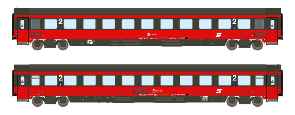 2er Set Personenwagen 2xBmz ÖBB, Ep.V, EC 64
