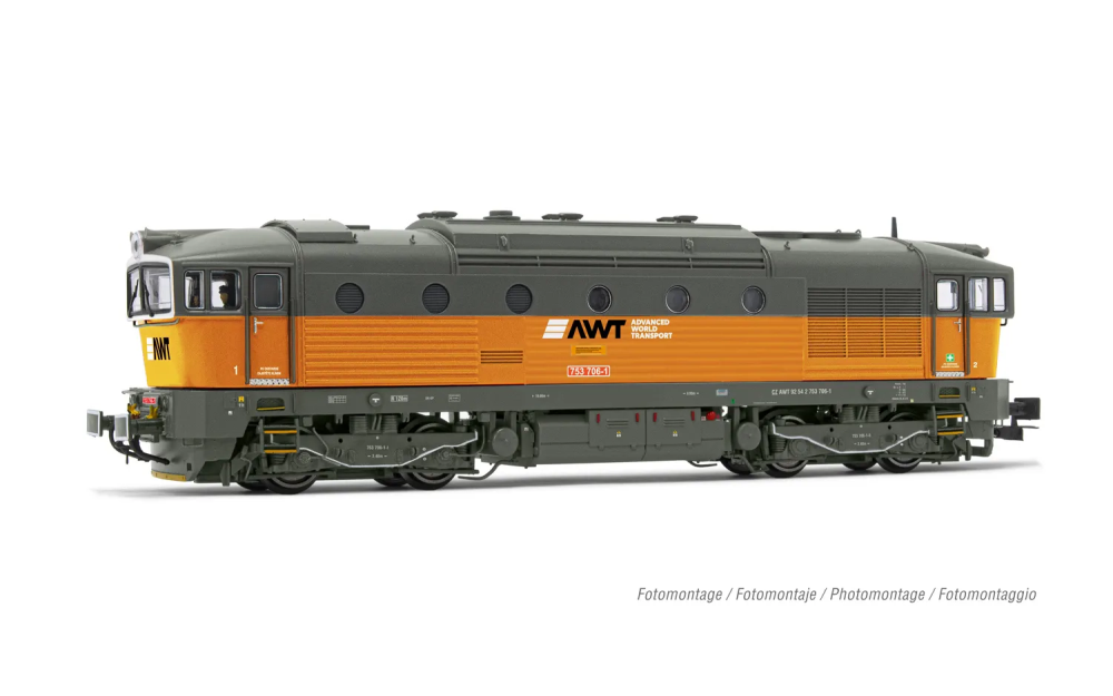AWT, Diesellokomotive Rh. D.753.7 in orange/grauer Lackierun
