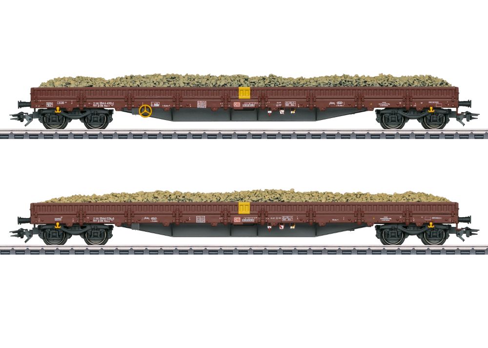 2er Set Niederbordwagen mit Schotterladung, DBAG, Ep.VI 2er Set Niederbordwagen mit Schotterladung, DBAG, Ep.VI