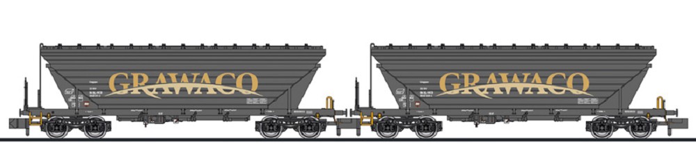 2-tlg. Set, Getreidetransportwg., Uagpps, "GRAWACO", Niederl