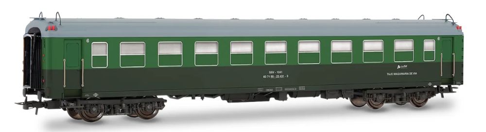 ADIF, Bauzugwagen SSV-1041 „Tajo de Vía“ in grün-grauer Farb