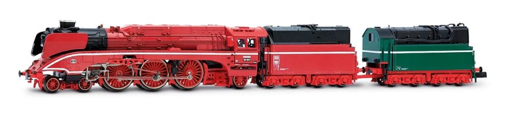 Dampflokomotive 18 201, Ölender, rote Farbgebung mit grünem