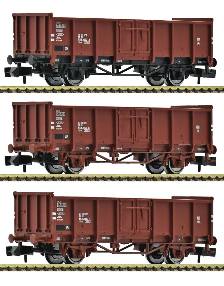 3er Set offene Güterwagen DR