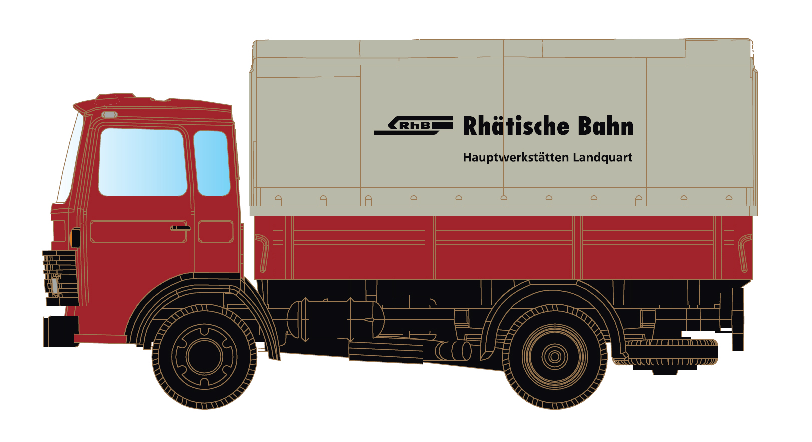 Magirus MK 130M8 mit Pritsche/Plane - RhB (CH)