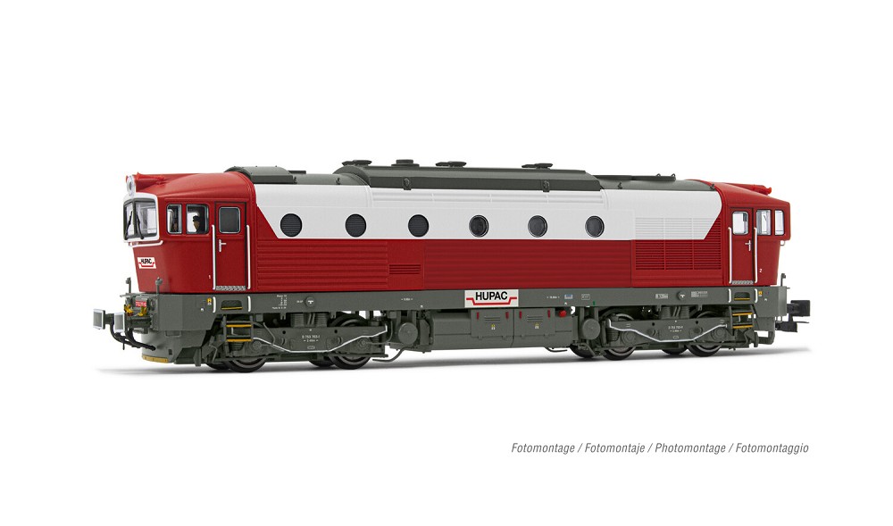 HUPAC, Diesellokomotive Rh. D.753.7 in rot/hellgrauer Lackie