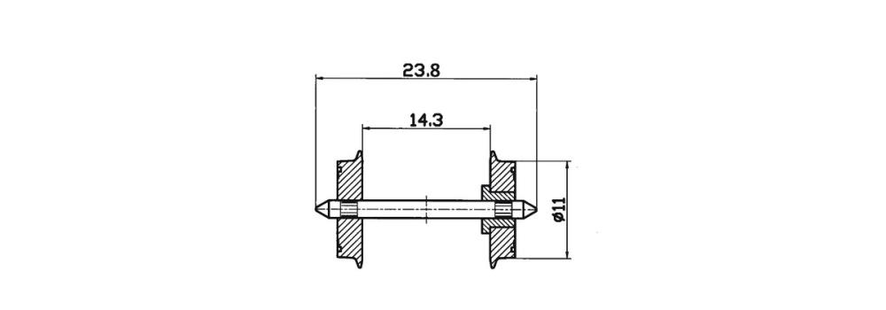 DC Radsatz 11mm (1 Paar) zweia