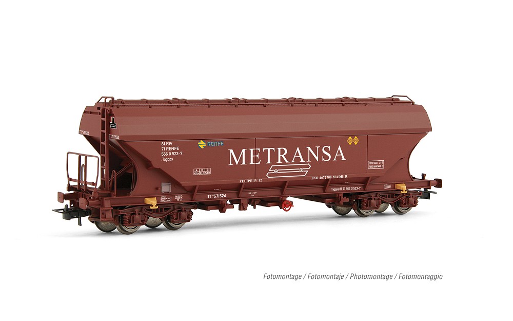 RENFE, 4-achs. Schwenkdachwagen TT5 in oxidroter Lackierung,