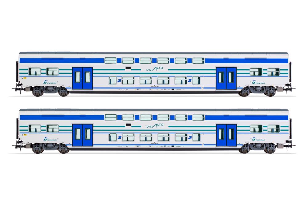 FS Treni., 2tlg. Reisezugwg. Vivalto w./gr./bl., Ep VI