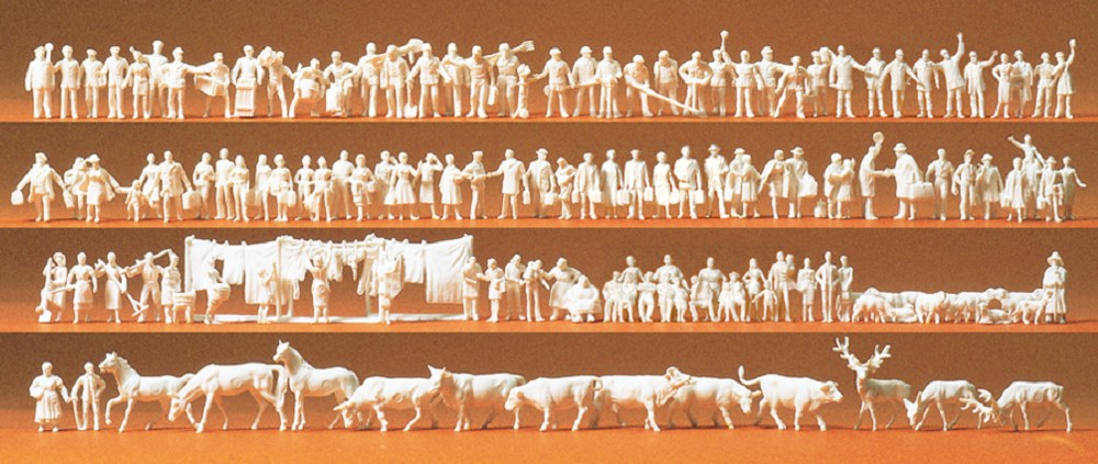 Bahnpersonal, Reisende, Passanten, Tiere Arbeiter. 120 unbem
