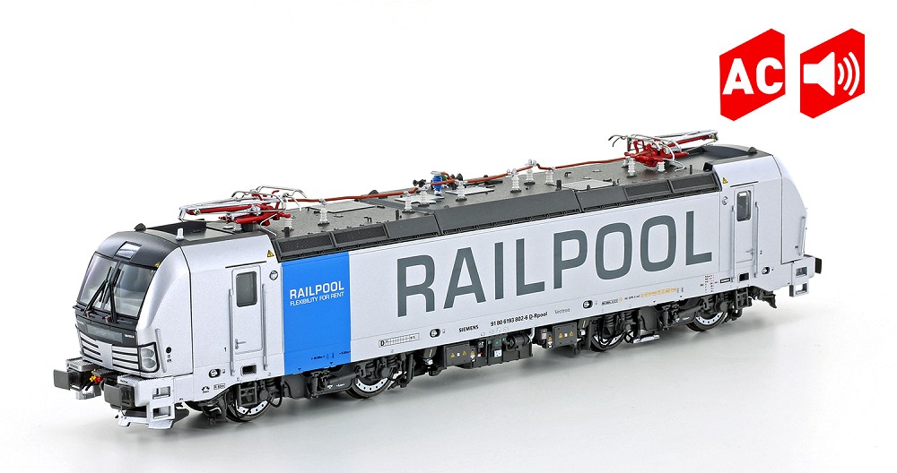 Vectron BR193 Railpool, silber/blaues Band, Ep.VI AC Sound