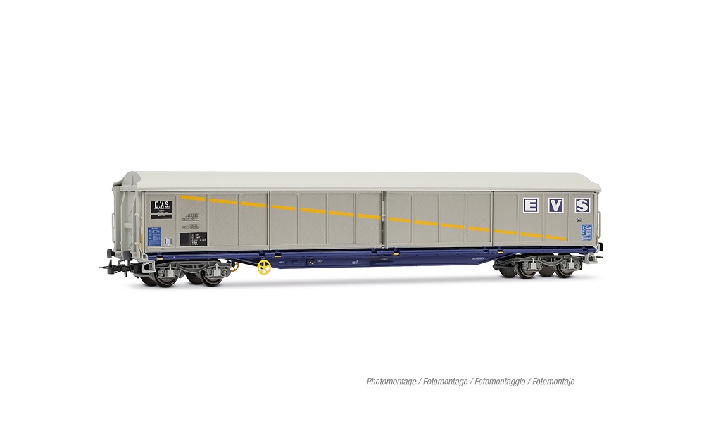 SNCF, 4-achs. Schiebewandwagen Typ Habis „EVS“, silberne Far