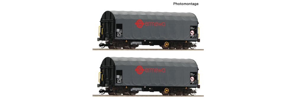 2er Set Schiebeplanenwagen Ermewa