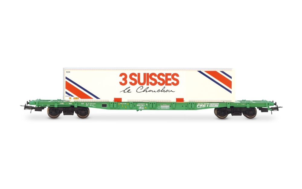 SNCF, 4-achs. Containerwagen S70, mit Wechselbehälter „3 SUI