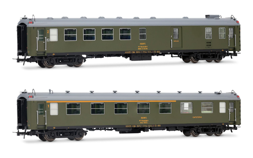 RENFE, 2-tlg. Set Reisezugwagen 5000, 1 x BBD4 Gepäckwagen +