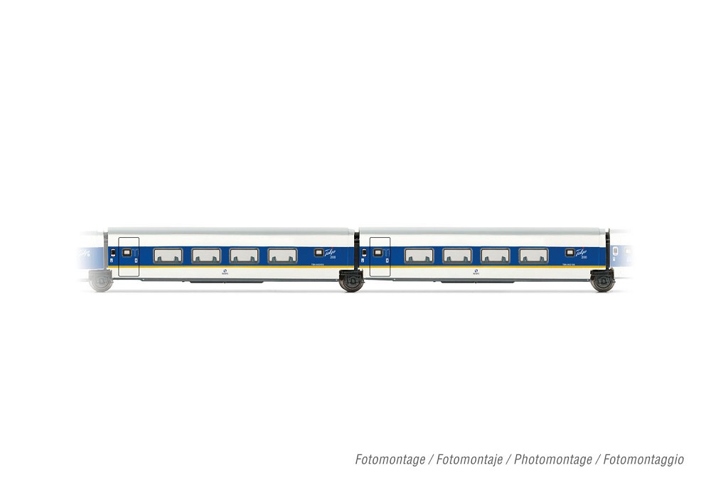 RENFE, 2-tlg. Ergänzungsset „Talgo 200" in weiß/blauer Lacki