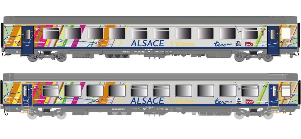 2er Set Personenwagen VTU A10tu+B10tu SNCF/TER Alsace, Ep.VI
