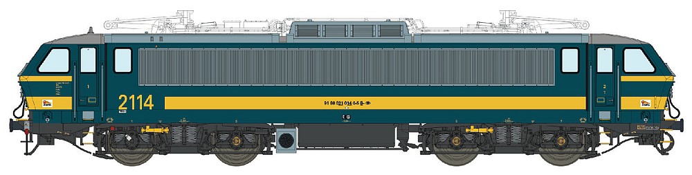 E-Lok HLE 2114 SNCB Ep.VI, blau/gelb