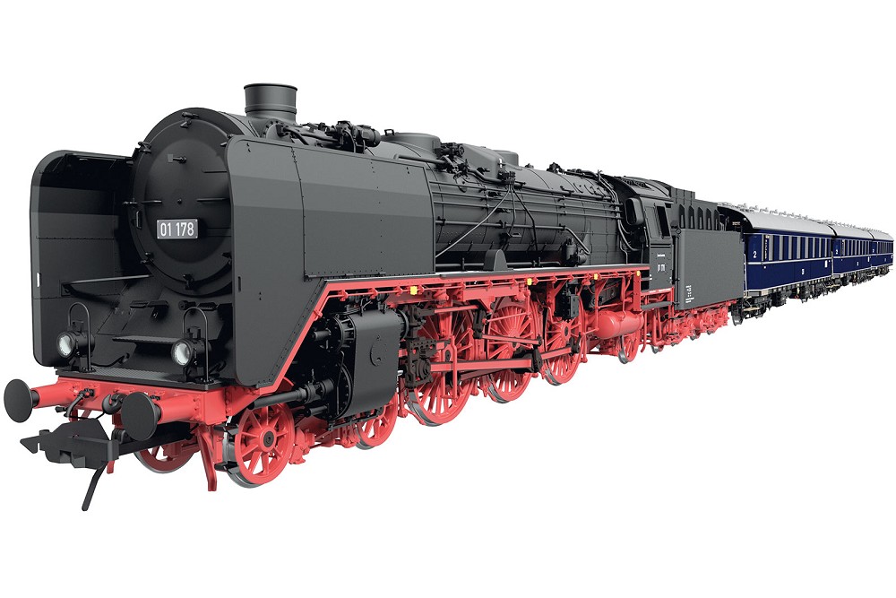 Zug-Set BR01 mit 3 Fernzugwagen, DB, Epoche 3