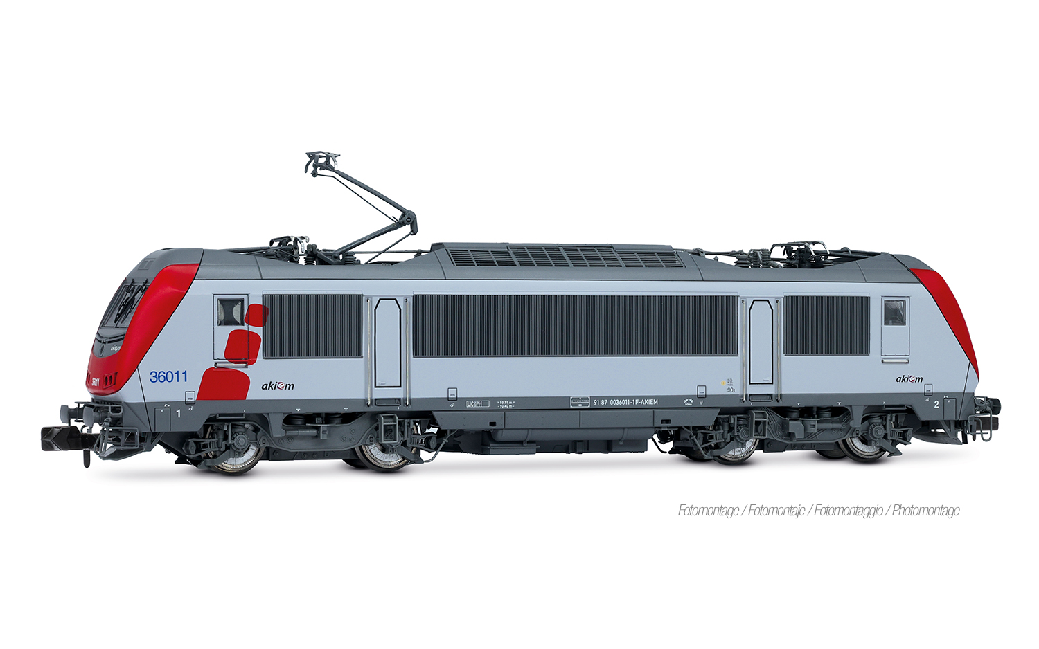 Akiem, Elektrolokomotive BB 36011, grau-rote Farbgebung, mit