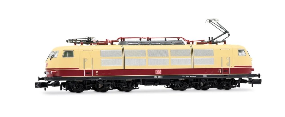 DB AG, Elektrolokomotive 750 003, langer Lokkasten, rot-beig