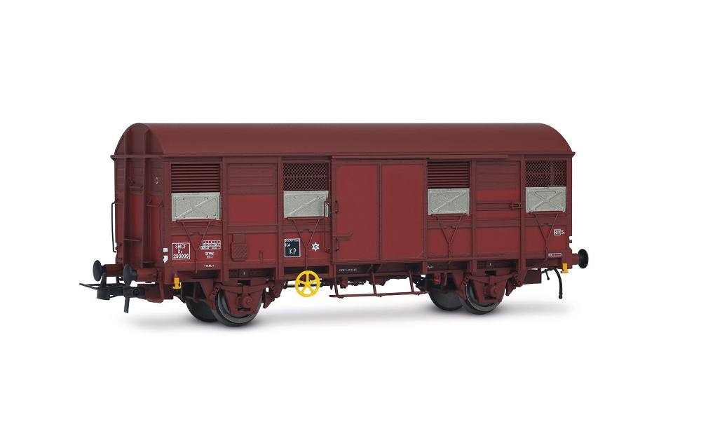 SNCF, 2-achs. Gedeckter Wagen K4, mit roten Schlusslichtern,