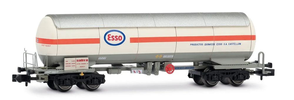 RENFE, 4-achs. Ammoniakkesselwagen PRR, „ESSO-Saltra“ grau-w