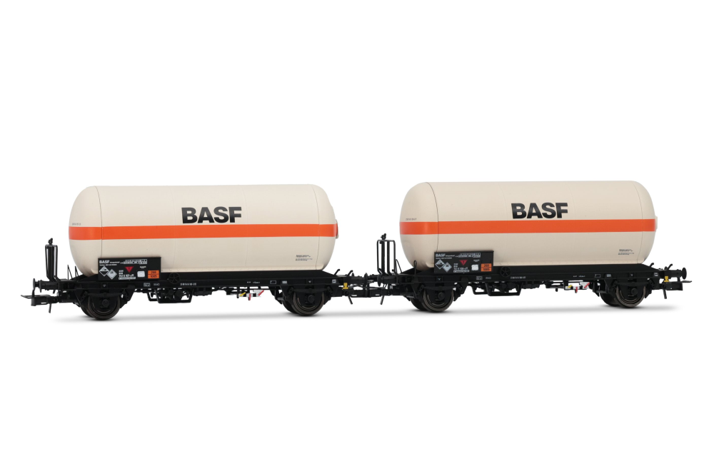 DB, 2-tlg. Set 2-achs. Gaskesselwagen Zgs, „BASF", Ep. IV-V