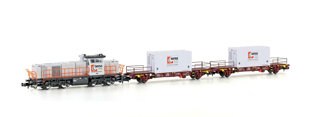 Bauzug Diesellok G1000 BB + 2x Generatorenwagen Sersa, Ep.VI