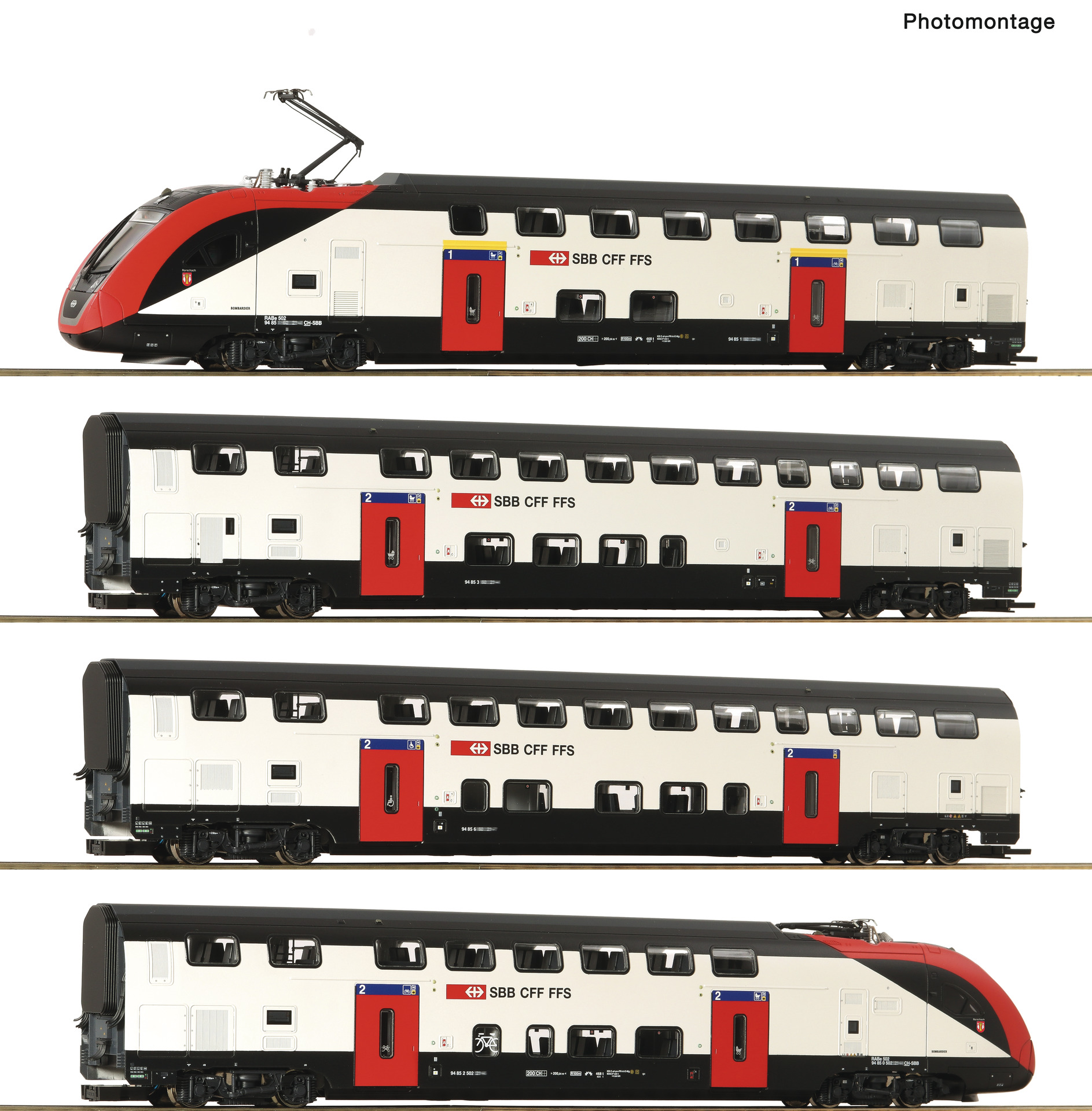 4er Set Triebzug RABe 502/ IR100 SBB DC-Snd. + Innenbel.