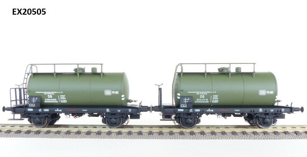 2er-Set DB 24m3 Einheitsbauart Leichtbau-Kesselwagen IVG Grü