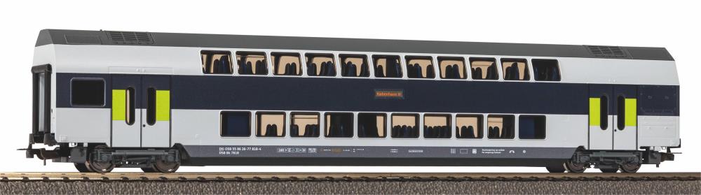 Doppelstockwg. DSB 2. Kl blau/weiß grüne Tür