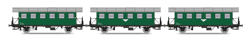 3er Set Personenwagen BiH ÖBB, Ep.III, grün