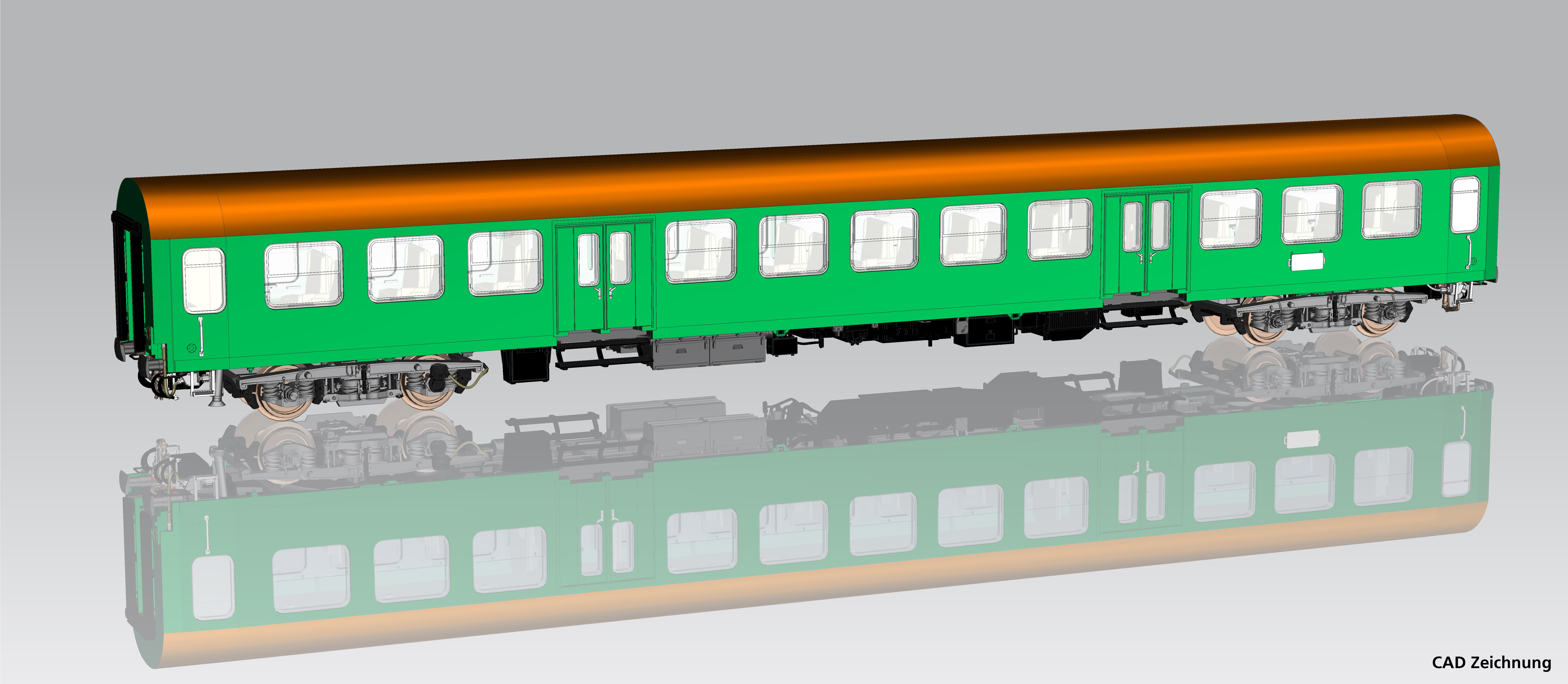 Halberstädter Mitteleinstiegswg. grün 2. Kl. br. Dach DR IV,