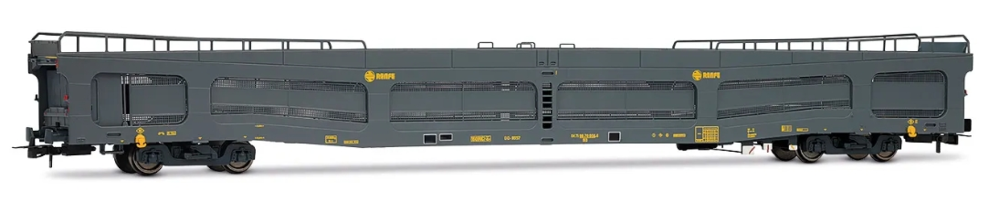 RENFE, 4-achs. Autotransportwagen der Gattung DDMA, graue Fa