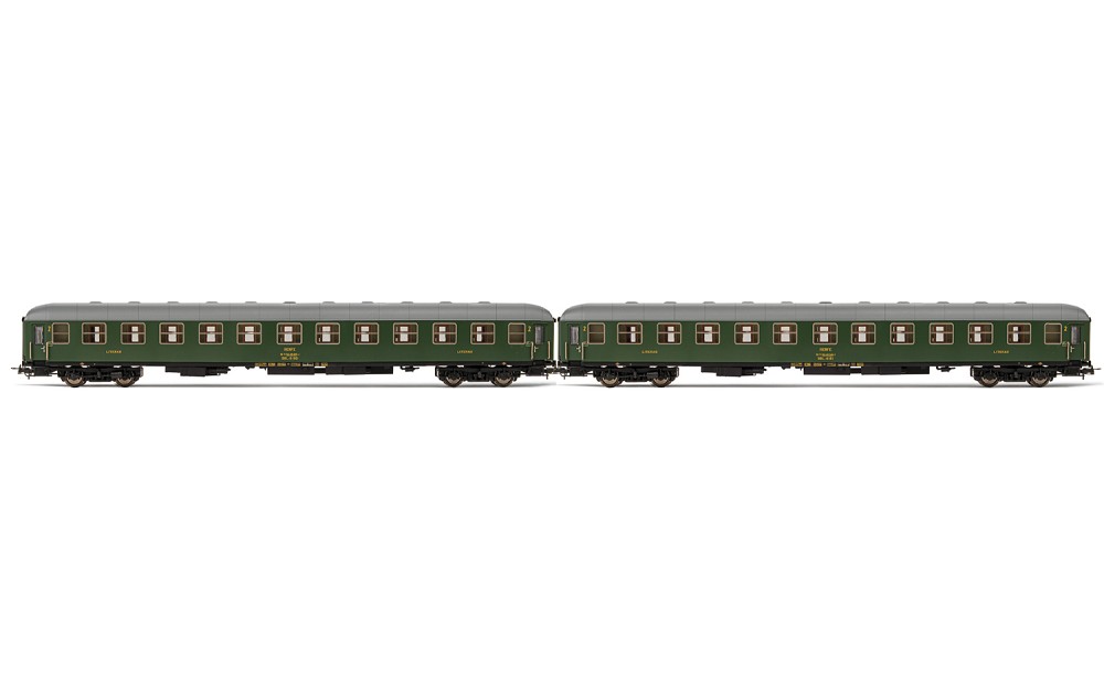 RENFE, 2-tlg. Set Liegewagen BBL-8100 in olivgrüner Farbgebu