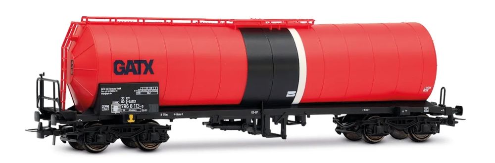 GATX, 4-achs. isolierter Kesselwagen, rot-schwarze Farbgebun