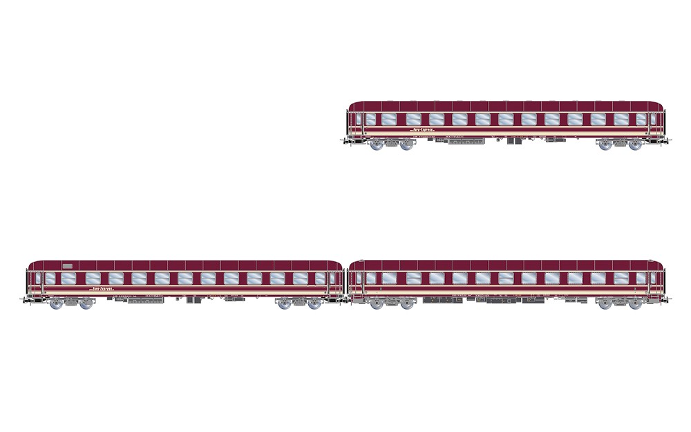Euro-Express, 3-tlg. Set Liegewagen, bestehend aus 1 x Bcm24