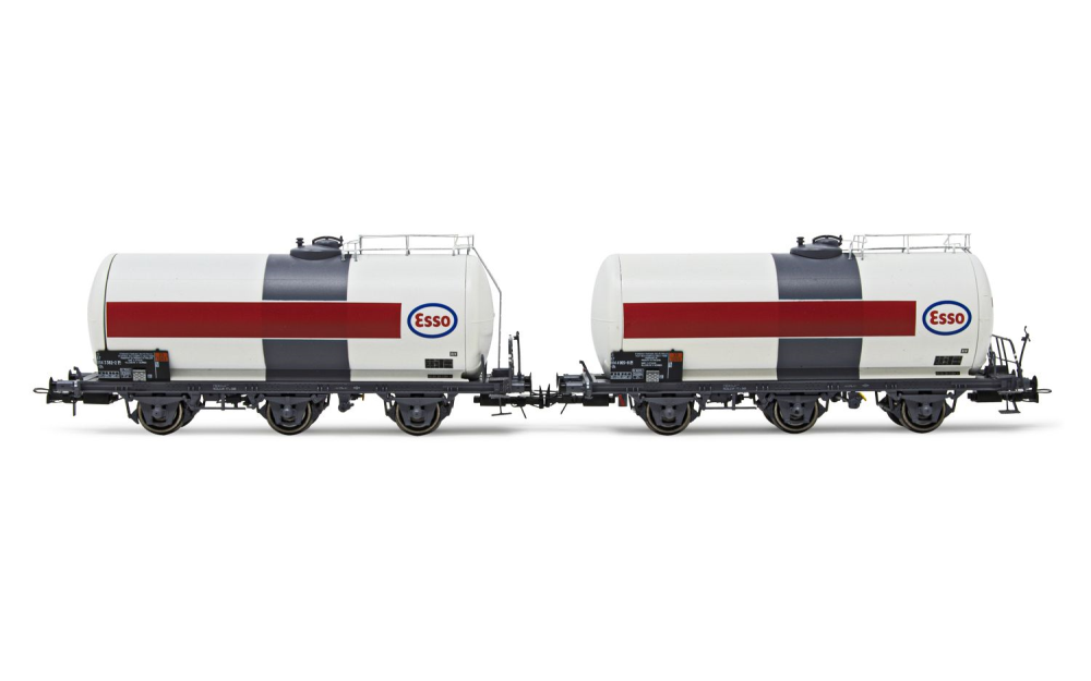 SNCF, 2-tlg. Set 3-achs. Kesselwagen Uh, „Esso", Ep. IV