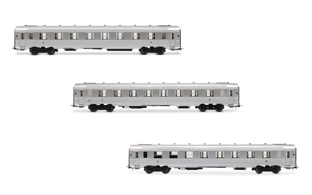 SNCF, 3-tlg. Set DEV Inox Reisezugwagen (kurz), bestehend au