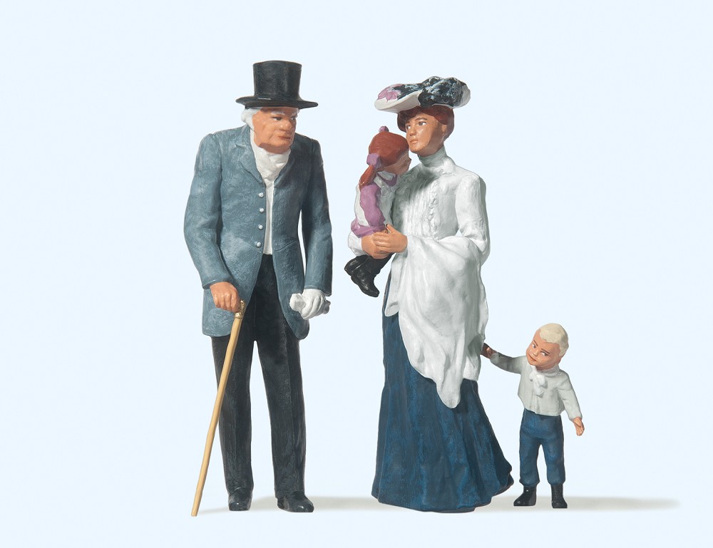 Alter Herr, Dame mit Kindern