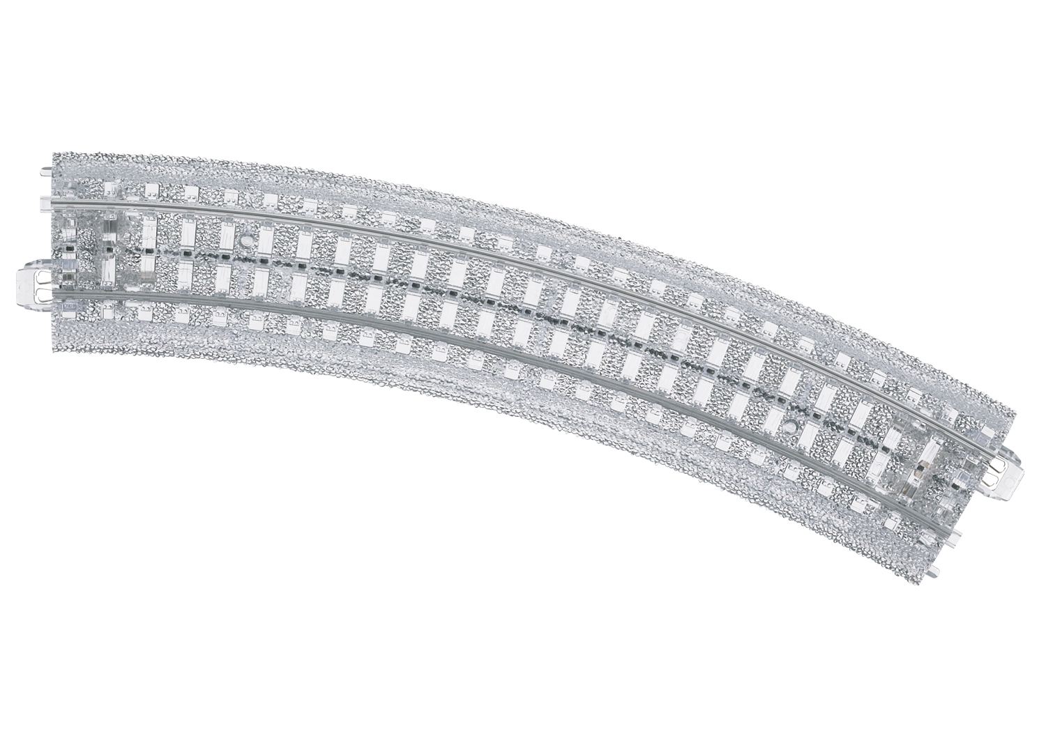 Gebogenes C-Gleis Radius R1 = 360 mm / 30° transparent