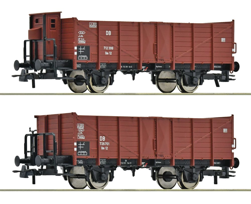 2er Set offene Güterwagen Omm 12 DB