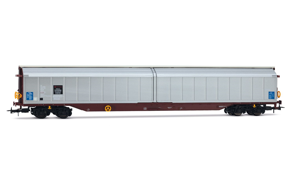 F-ERSA, 4-achs. Schiebewandwagen Habbiss in grau/brauner Lac