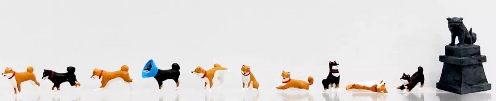 Figuren Set Shiba-Hunde, 1/87, 11 Stk.