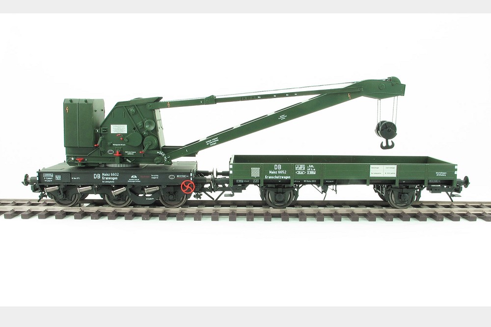 Kran Wyhlen 10t, DB, Epoche 3, mit Kranschutzwagen