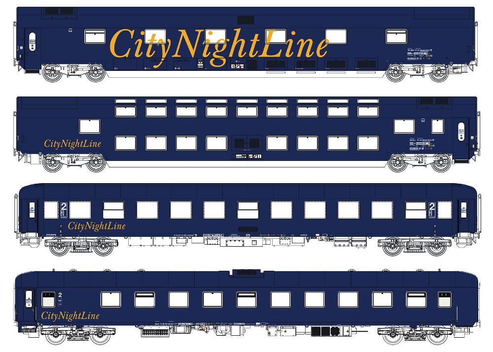 4er Set Nachtzugwagen CNL, Ep.V, CNL 212/213, Set I