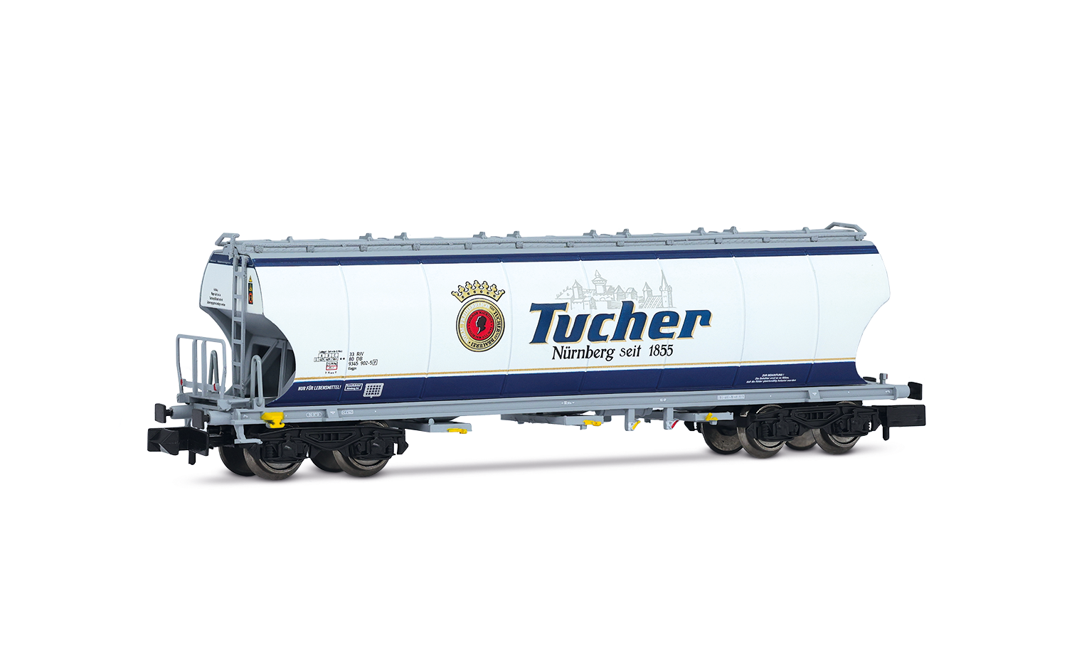 4-achs. Getreidesilowagen „Tucher“, hellblaue Farbgebung, Ep